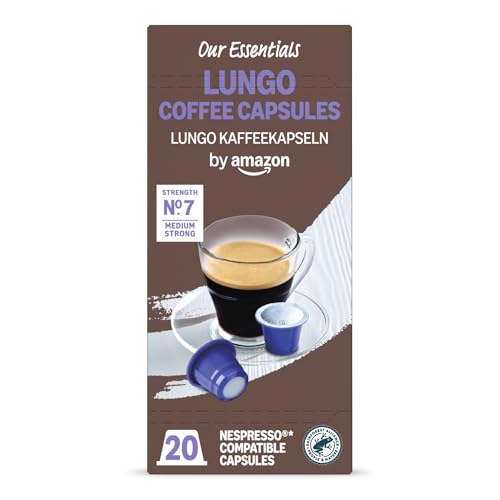 by Amazon Lungo Coffee Plastic... Rainforest Alliance Certified - down 9.80% (£0.24) to £2.21 from £2.45