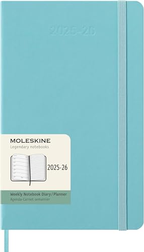 Moleskine Weekly Planner 2025-... 13 x 21 cm, Colour Aquamarine - down 64.26% (£14.42) to £8.02 from £22.44