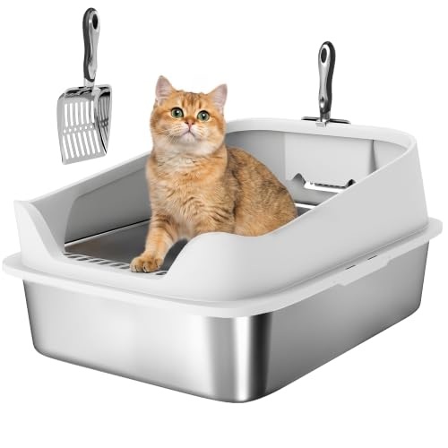 PawHut XL Cat Litter Tray Stai...igh Sided 60 x 40 x 30 cm Grey - down 19.73% (£7.10) to £28.89 from £35.99