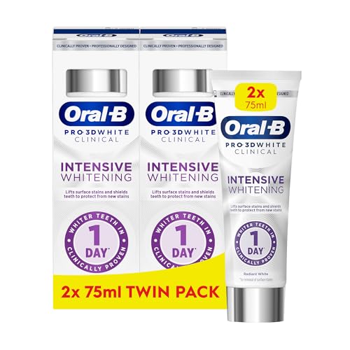 Oral-B Pro-3D White Clinical I...diant White 2 x 75ml Twin Pack - down 19.92% (£3.98) to £16.00 from £19.98