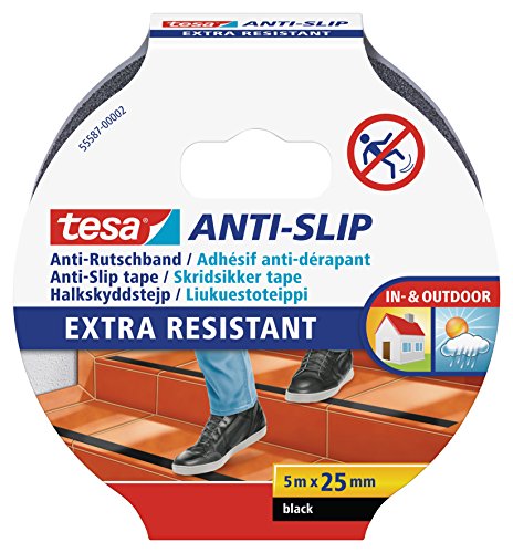 tesa Anti-Slip Tape - Non-Slip...h Floors - Black - 5 m x 25 mm - down 58.76% (£10.16) to £7.13 from £17.29