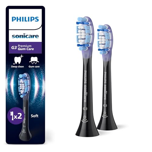 Philips Sonicare G3 Premium Gu...eads, Black, 2 Pack, HX9052/88 - down 21.24% (£5.01) to £18.58 from £23.59
