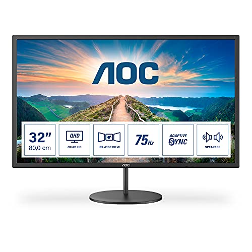 AOC Q32V4 32 inch WQHD Monitor... HDMI 1x 1.4 DP 1x 1.2 ) Black - down 18.51% (£24.99) to £109.99 from £134.98