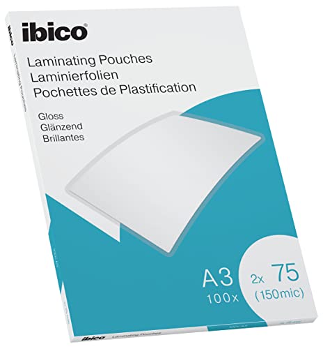 Ibico A3 Laminating Pouches, 1... Finish, Crystal Clear, 627319 - down 9.97% (£0.88) to £7.95 from £8.83