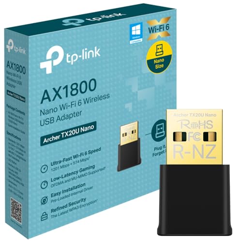 TP-Link Archer TX20U Nano AX18...cy Gameplay, Improved Security - down 53.80% (£18.62) to £15.99 from £34.61