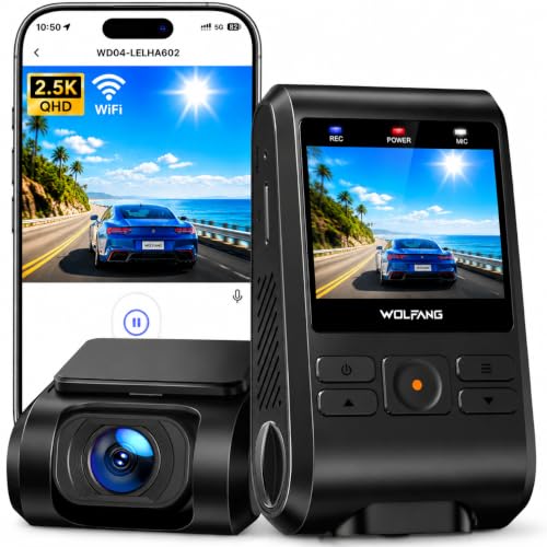 WOLFANG Dash Cam Front, 1440P ...r, Loop Recording, APP Control - down 35.01% (£14.00) to £25.99 from £39.99