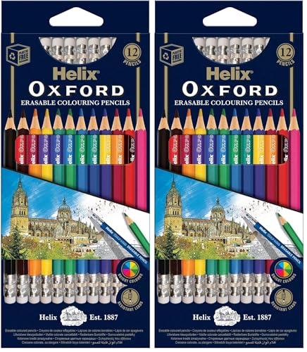 Helix Erasable Colouring Pencils (Pack of 24) - down 25.45% (£1.70) to £4.98 from £6.68