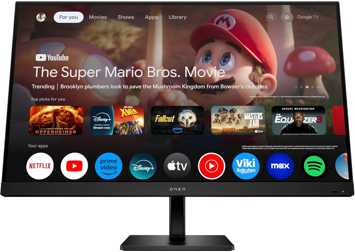 HP OMEN 31.5 inch UHD 144Hz Sm...| Adjustable stand | Google TV - down 12.79% (£51.06) to £348.30 from £399.36