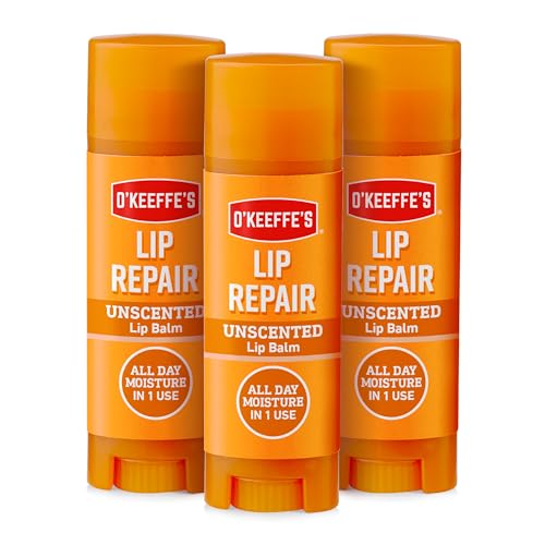 O'Keeffe's Lip Repair Unscente...ip Balm 4.2g (Pack of 3) White - down 35.46% (£4.45) to £8.10 from £12.55