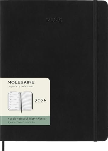 Moleskine Weekly Planner, 2026...re, XL Size 19x25, Black Color - down 61.76% (£13.08) to £8.10 from £21.18