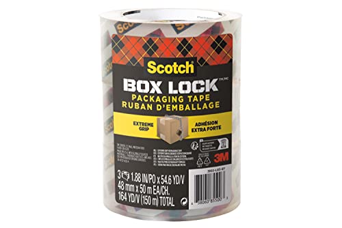 Scotch Box Lock Packaging Tape, 3 Rolls, 48 mm x 50 m - down 14.85% (£1.92) to £11.01 from £12.93