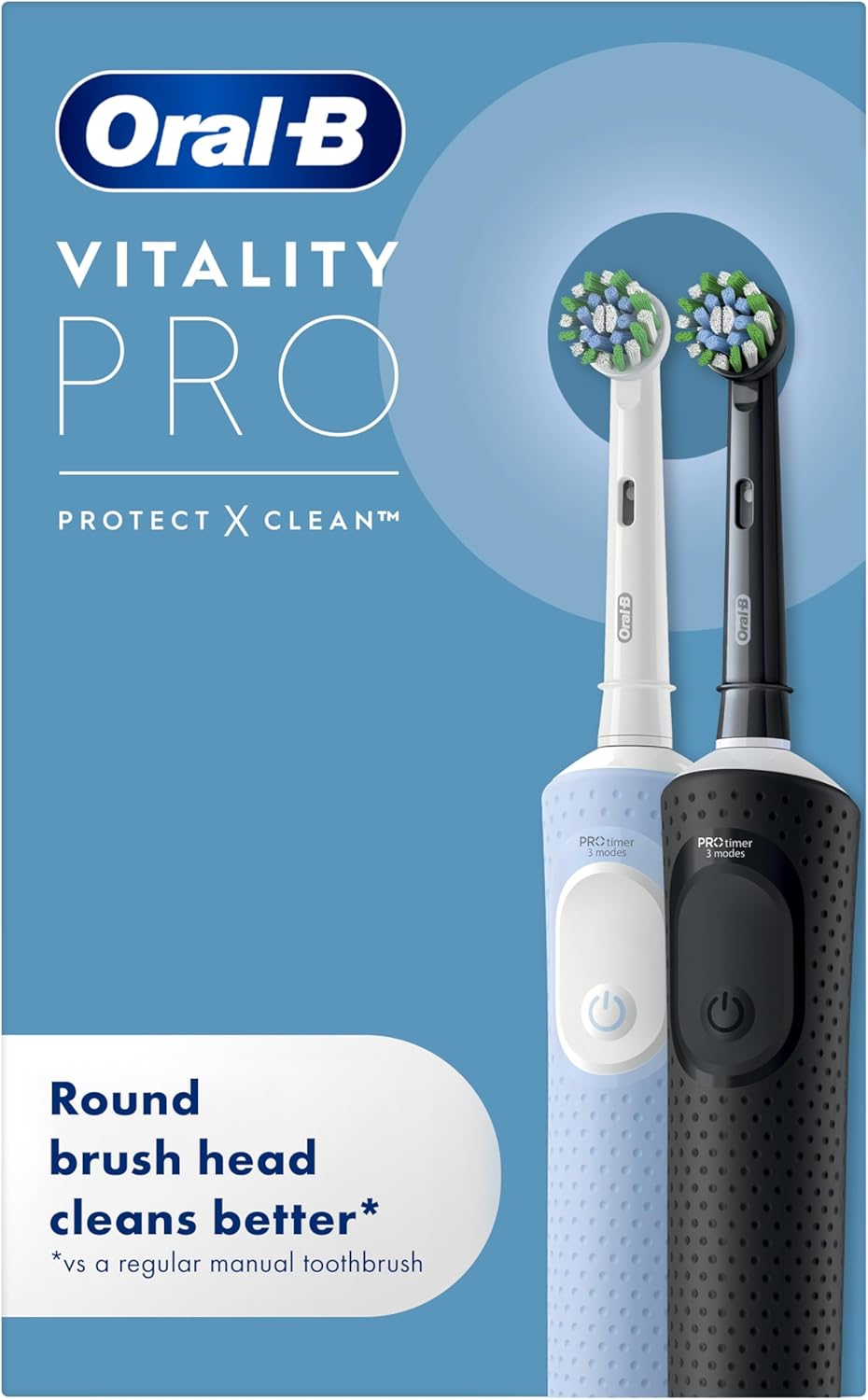 Oral-B Vitality Pro 2x Electri...s, 2 Pin UK Plug, Black & Blue - down 12.85% (£5.01) to £33.99 from £39.00