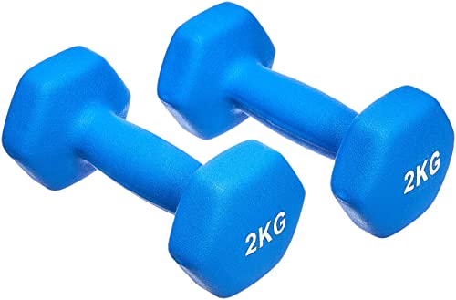 Amazon Basics Neoprene Dumbbell Pair, 2 kg, Blue - down 29.98% (£3.31) to £7.73 from £11.04