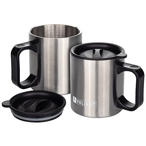 Valiant Insulated Camping Mug Twin Pack, Silver - down 15.01% (£1.95) to £11.04 from £12.99