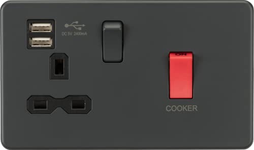 Screwless 45A DP Switch & 13A ...ket with Dual USB Charger 2.4A - down 12.48% (£2.39) to £16.76 from £19.15
