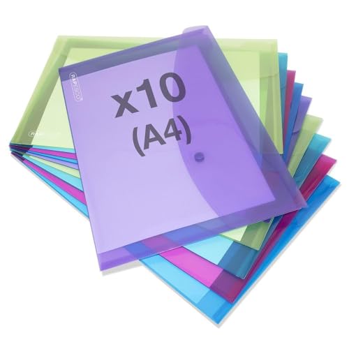 Rapesco 1665 ECO Recycled Popper Wallets, A4+, Pack of 10 - down 37.94% (£3.05) to £4.99 from £8.04