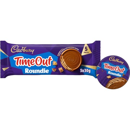 Cadbury Time Out Roundie Choco...fer Bars, 5 x 30 g (Pack of 1) - down 22.68% (£0.44) to £1.50 from £1.94