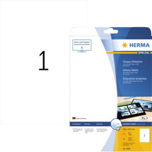 HERMA Self Adhesive Glossy Pap... Printers, 210 x 297 mm (4909) - down 67.53% (£15.85) to £7.62 from £23.47