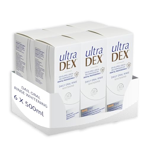 UltraDEX Daily Oral Rinse + Wh...thwash, Mint 6 x 500 ml, Clear - down 33.12% (£15.90) to £32.10 from £48.00