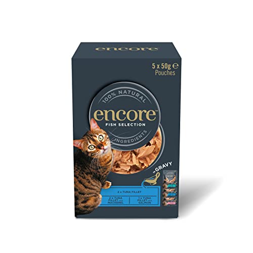 Encore Natural Wet Cat Food, T...tion in Gravy, 5 x 50g Pouches - down 25.43% (£1.19) to £3.49 from £4.68