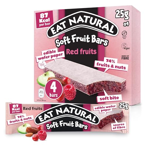 Eat Natural Soft Fruit Bars Red Berries 4x25g - down 10.10% (£0.21) to £1.87 from £2.08