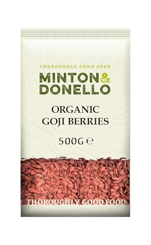 Minton & Donello - Organic Goji Berries, 500g - down 15.02% (£1.50) to £8.49 from £9.99
