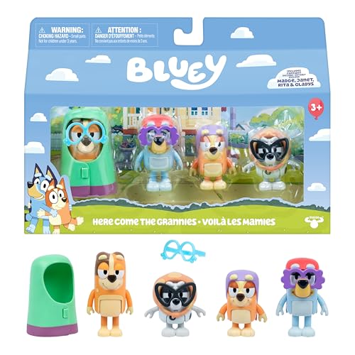 Bluey Figure 4-Pack Here Come ...nts from the Episode Grannies. - down 30.62% (£4.59) to £10.40 from £14.99