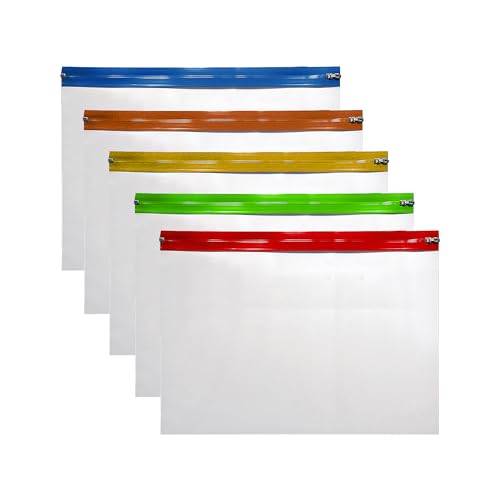 10 A3 Zip Bag Document Wallet Pouch Assorted Colors - down 8.53% (£1.17) to £12.54 from £13.71