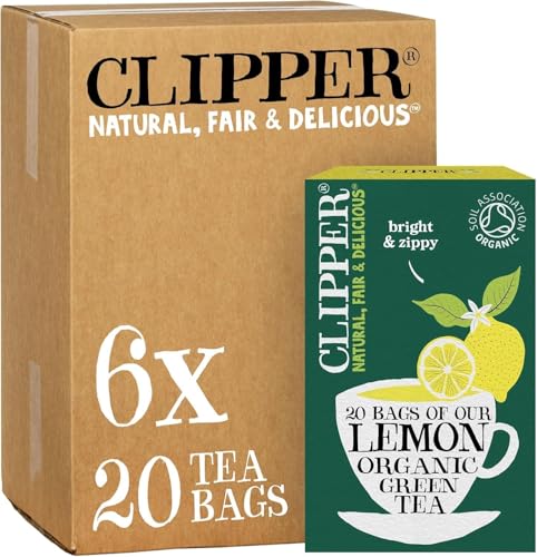 Clipper Organic Fairtrade Lemon Green Tea 6 x 20 Teabags - down 49.63% (£6.65) to £6.75 from £13.40