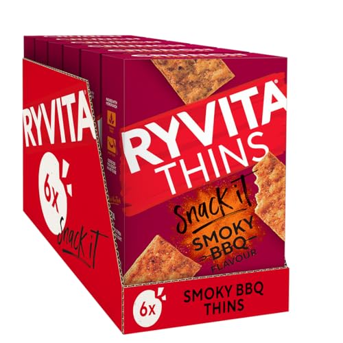 Ryvita Thins Snack It Smoky BBQ Flavour 125g Pack of 6 - down 45.65% (£6.30) to £7.50 from £13.80