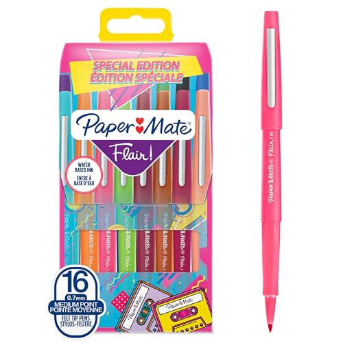 Paper Mate Flair Felt Tip Pens...gJournalling & More | 16 Count - down 32.27% (£4.76) to £9.99 from £14.75