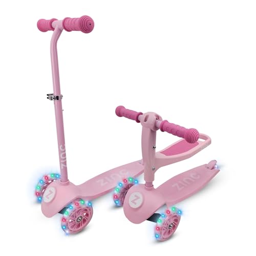 Zinc 3-In-1 Kids Scooter for Ages 1+ - Pink - down 15.08% (£5.20) to £29.29 from £34.49