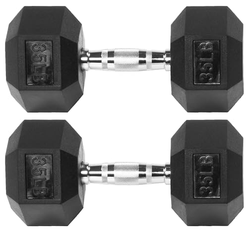 Fitvids Premium Rubber Encased Hex Dumbbell, 35LB Pair - down 10.97% (£9.76) to £79.17 from £88.93
