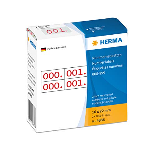 HERMA GmbH 10 x 22 mm Self-Adh... Duplicate Number Labels - Red - down 68.60% (£13.72) to £6.28 from £20.00