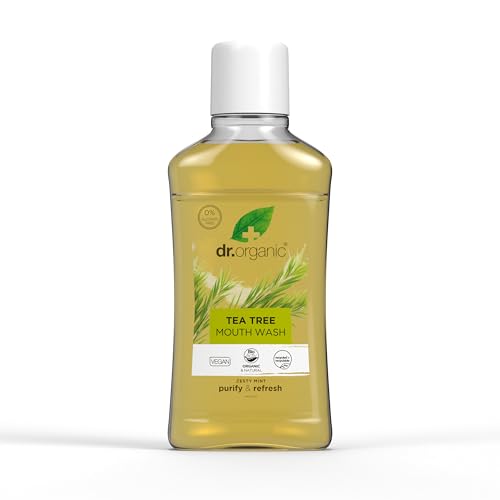 Dr Organic Tea Tree Mouthwash,...nic, 500ml, Packaging may vary - down 39.06% (£2.32) to £3.62 from £5.94