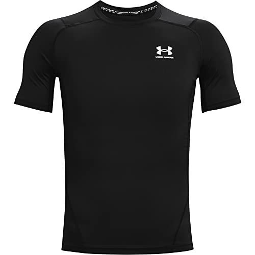 Under Armour Heat Gear Compression Short Sleeve T-Shirt - Black / / White - XL