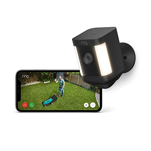 Ring Spotlight Cam Plus Battery | Wireless outdoor Security Camera 1080p HD Video, Two-Way Talk, LED Spotlights, Siren, alternative to CCTV system | 30-day free trial of Ring Subscription