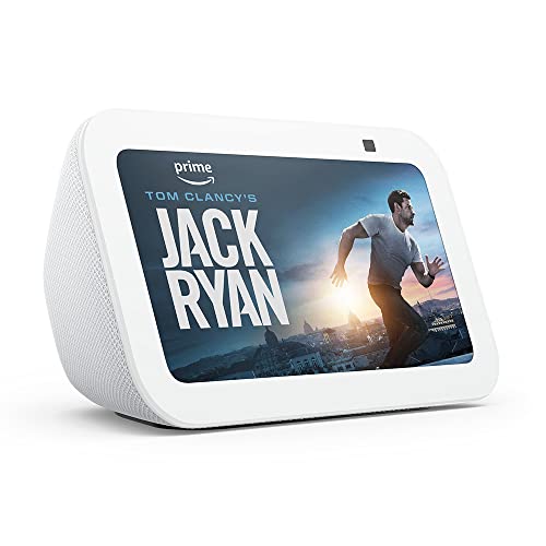 Certified Refurbished Echo Show 5 (3rd Gen, 2023 release) | Smart display and alarm clock with clearer sound | White