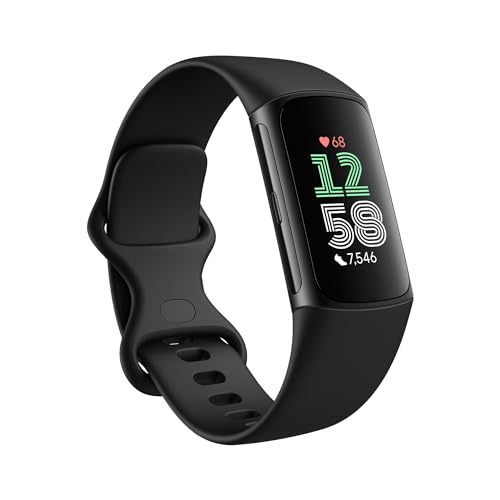 Fitbit Charge 6 Activity Tracker with 6 Months Premium Membership Included, 7 Days Battery Life and Google Wallet and Google Maps, Obsidian/Black Aluminum