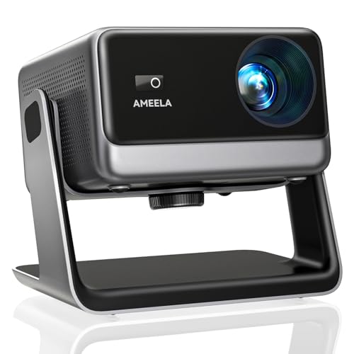 Smart 4K Projector【Netflix Included & Dolby Audio】, Auto Focus & Keystone, AMEELA 30000 Lumens 1080P Portable Movie Projector with WiFi and Bluetooth, 100,000+ Apps for Indoor/Outdoor