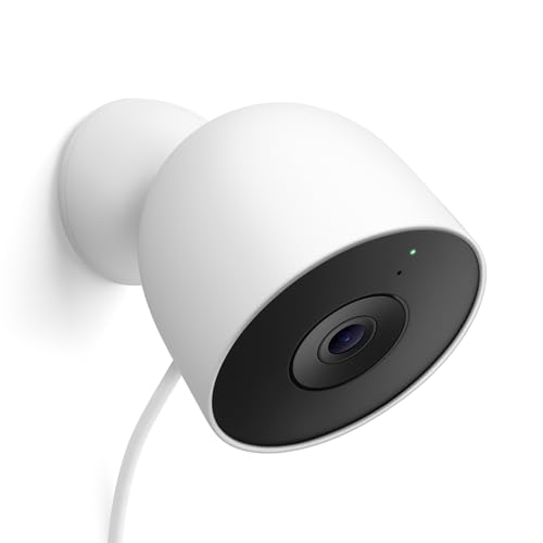 Google Nest Cam Outdoor (Wired, 2nd Gen) - Outdoor Security Camera with 2K Video - Works with Google Home - Gemini - Snow