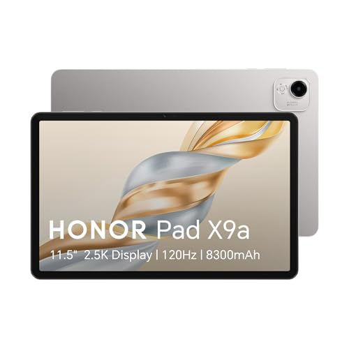 HONOR Pad X9a, 11.5″ 120Hz 2.5K HONOR Fullview Display,128GB Storage, 8300mAh Battery, Slim Metal Body, Four Speakers,Android 15,Gray-New