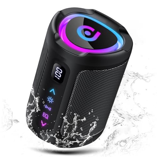 aowoka Bluetooth Speaker, 2026 Portable Wireless Speakers With Led Light, Bluetooth 5.4, 24H Playtime, Enhanced Bass, IPX7 Waterproof, Outdoor Speaker for Travel, Sport, Party, Biking.