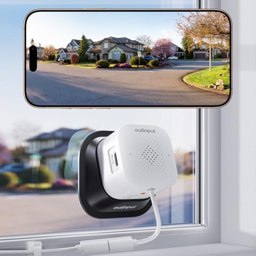 Outinput 3MP 2K Indoor Window Camera - 2.4GHz & 5GHz WiFi Window Cameras for Home Security Looking Outside with Bracket, AI Color Night Vision, Human & Motion Detection, Anti-Glare, Anti-Reflection