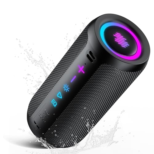 TIMU Bluetooth Speaker Portable Wireless Bluetooth Speakers with HD Stereo Sound, Bluetooth 5.4 TWS Pairing 30H Battery Life with Led Light for Outdoor/Party/Sport/Travel/Gifts.﻿