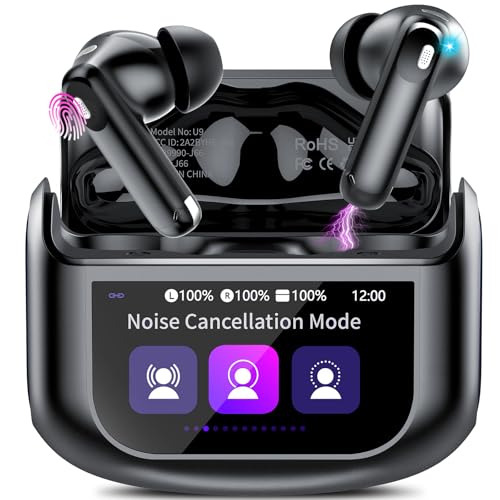 2026 Wireless Earbuds, Bluetooth 5.4 Headphones In Ear with Multifunctional Touch Screen, 48H HiFi Stereo Ear Buds with ANC/ENC Noise Cancelling/Transparency Mode, 5 EQ Modes, IPX7 Earphones for Sport