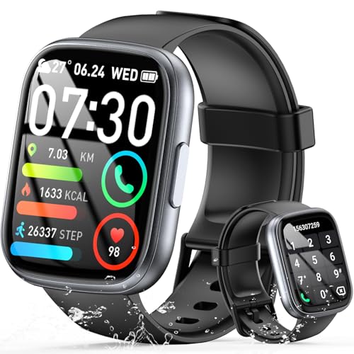 Smart Watch for Men Women Answer/Make Call, 1.95" HD Fitness Watch with Heart Rate/Sleep/Stress Monitor, 2026 Activity Tracker with 110+ Sport Modes, IP68 Waterproof Smartwatch for Android iOS, Black