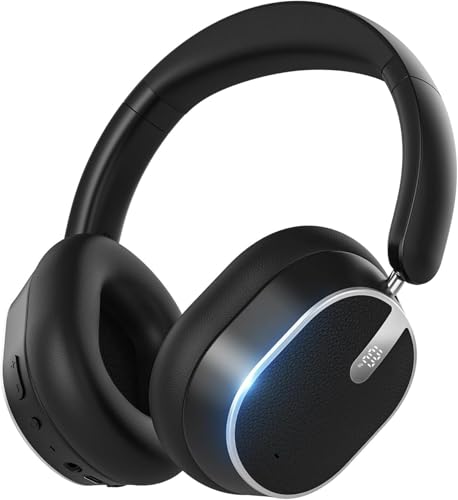 MMWOWARTS Hybrid Active Noise Cancelling Bluetooth Headphones,Bluetooth 6.0 Over Ear Wireless Headphones with 60H Playtime, Hi-Res Audio, Deep Bass, Memory Foam Ear Cups for Home Office Travel
