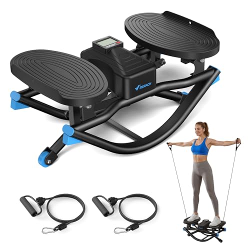 Merach Rock Stepper for Home,Lateral U-shaped Stepper with Resistance Bands for Full-Body Workout,Low-Impact Side to Side Rocking Steppers for Legs/Glutes/Abs,150KG Max Load, No Assembly