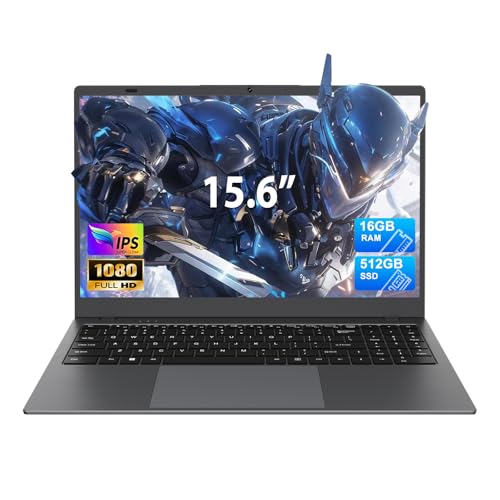 BLUEING 15.6 Inch FHD Laptop, Pentium Gold 6500Y Processor(Up to 3.4GHz) - 16GB RAM 512GB SSD, Support Dual-Band WiFi, Type-C,USB 3.2, BT 5.2, 16:9HD Display,5000mAh Long-Battery